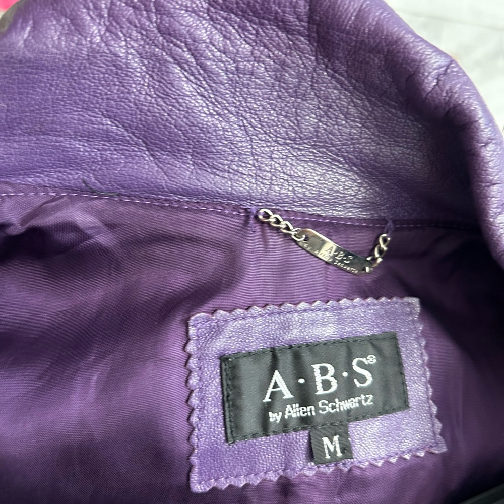 Vintage A.B. S. By Allen Schwartz purple Leather Jacket - Picture 6 of 10